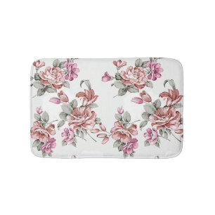 Vintage Chic  Shabby Girly Flowers Bath Mat