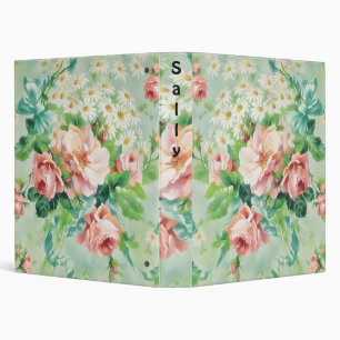 Vintage Chic Style Art Floral Study Notebook Binder