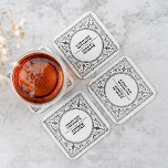 Vintage Chic Western Cowboy Country Wedding Square Paper Coaster<br><div class="desc">Vintage Chic Western Cowboy Country Wedding or Rehearsal Dinner coasters</div>