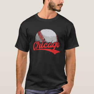 Vintage Chicago Cityscape Baseball  For Men Women  T-Shirt