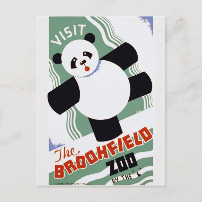 Vintage Chicago Cute Visit Brookfield Zoo Postcard (Front)