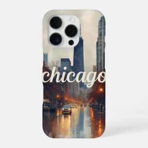 Vintage Chicago Illinois City Skyline Retro Travel iPhone 16 Pro Case