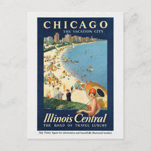 Vintage Chicago Illinois Retro Tourism Travel Postcard