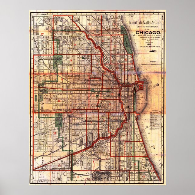 Vintage Chicago Map Poster (Front)