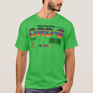 Vintage Chicago ORD Airport Label Retro Travel Ill T-Shirt