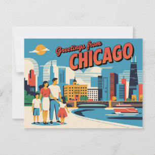 Vintage Chicago Postcard   Greetings from Chicago