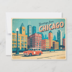 Vintage Chicago Postcard   Greetings from Chicago