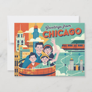 Vintage Chicago Postcard   Greetings from Chicago