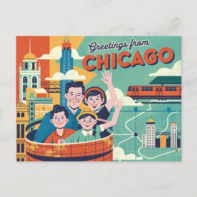 Vintage Chicago Postcard | Greetings from Chicago (Front)