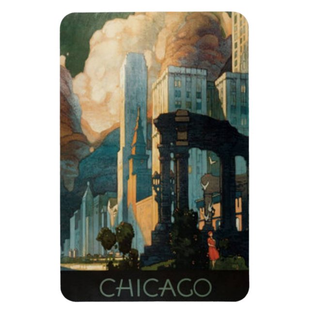 Vintage Chicago, USA - Magnet (Vertical)