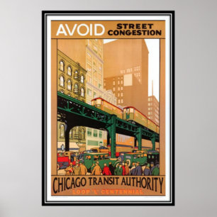 Vintage Chicago, USA - Poster