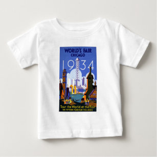 Vintage Chicago World's Fair 1934 Ad Baby T-Shirt