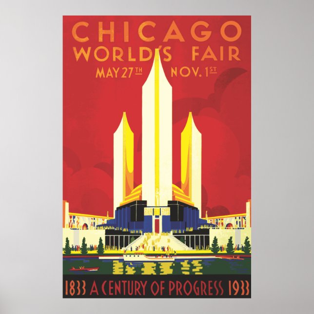 Vintage Chicago Worlds Fair Poster 1933 (Front)
