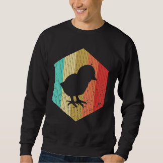 Vintage Chick Retro Chicken Silhouette Animal 80s Sweatshirt