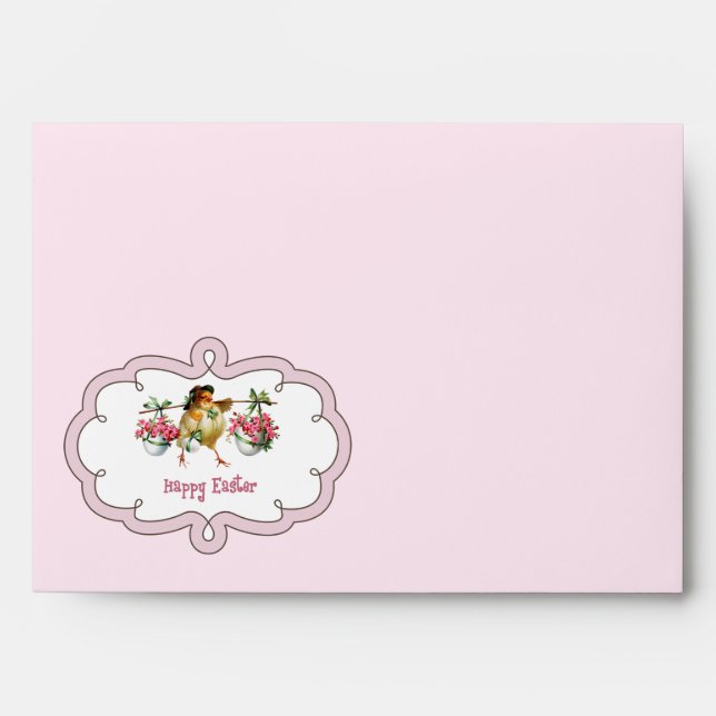 Vintage Chick  with Eggs Easter Envelopes (Front)