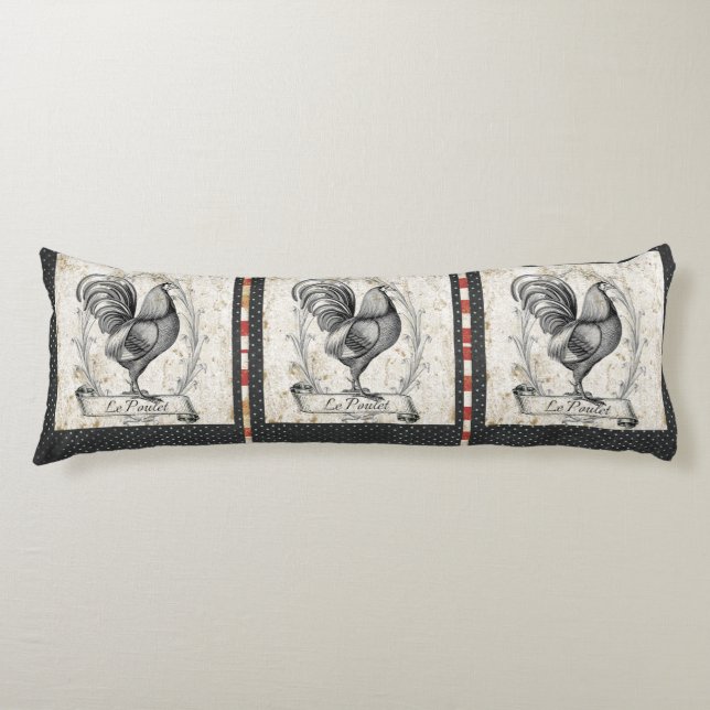 Vintage Chicken Body Pillow (Front)
