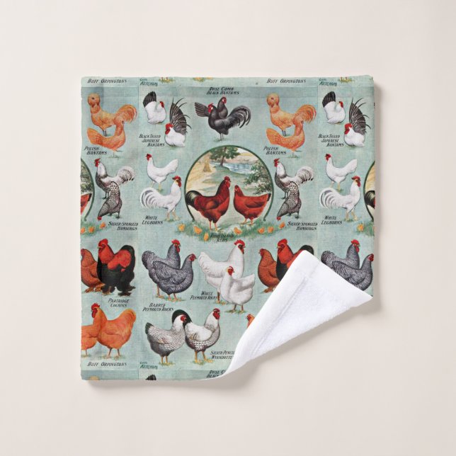 Vintage Chicken Breeds    Wash Cloth (Wash Cloth)