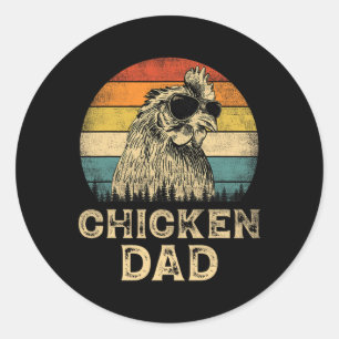 Vintage Chicken Dad Chicken Lovers Daddy Father#39 Classic Round Sticker