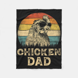 Vintage Chicken Dad Chicken Lovers Daddy Father&# Fleece Blanket