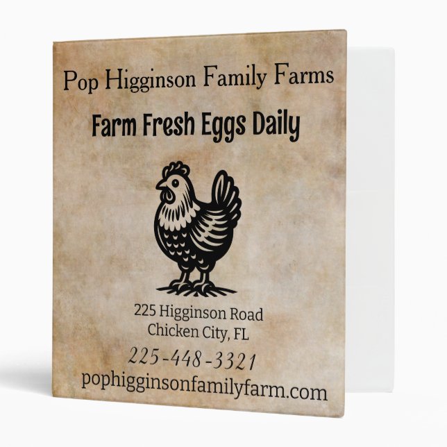 Vintage Chicken Farm Binder (Front/Inside)