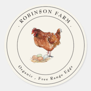 Vintage Chicken Farm fresh eggs  Classic Round Sticker