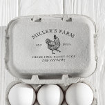 Vintage Chicken Logo Family Farm Est Year Egg Self-inking Stamp<br><div class="desc">Vintage-style stamp with your farmstead name in an open-face font forming a curve over a chicken logo illustration with your est year. More text and contact information appear below. Click on "Personalize this template" and edit the text in the boxes to create your own. There are both self-inking and wooden...</div>