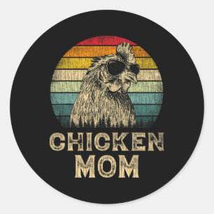 Vintage Chicken Mom Chicken Lovers Mommy Mother's Classic Round Sticker