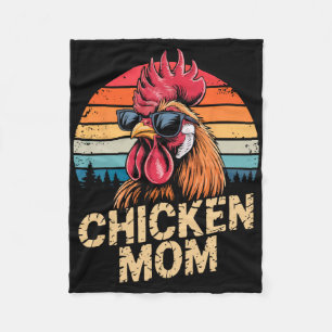 Vintage Chicken Mom Mama Chicken Lover Mommy Mothe Fleece Blanket