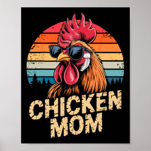 Vintage Chicken Mom Mama Chicken Lover Mommy Mothe Poster