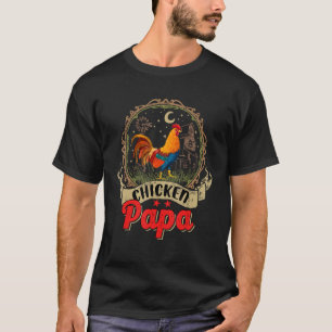 Vintage Chicken Papa Costume Chicken Farmer Fami T-Shirt