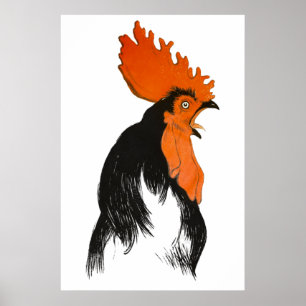 Vintage chicken portrait Theophile Steinlen Poster