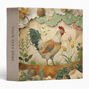 Vintage Chicken Rooster Nature Farmhouse Binder