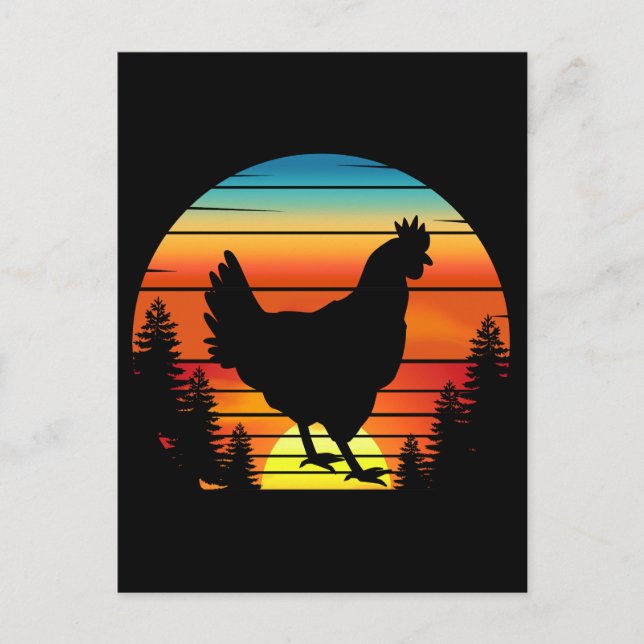 Vintage chicken silhouette hen postcard (Front)