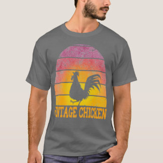 Vintage Chicken Sunset Design Triblend T-Shirt