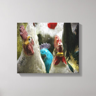 Vintage Chickens Canvas Print
