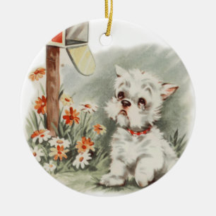 Vintage Chien triste attend un ornement de Chien L