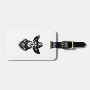 Vintage Chihuahua Cowboy Engraving Style Western D Luggage Tag