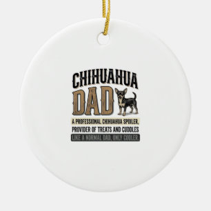 Vintage Chihuahua Dad Dog Lover Shirt Design_1 Ceramic Ornament