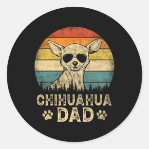 Vintage Chihuahua Dad Dog Lovers Father#39;s Day T Classic Round Sticker