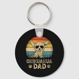 Vintage Chihuahua Dad Dog Lovers Father#39;s Day T Keychain