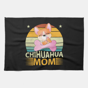 Vintage Chihuahua Mom Dog Lovers Mother's Day  Kitchen Towel