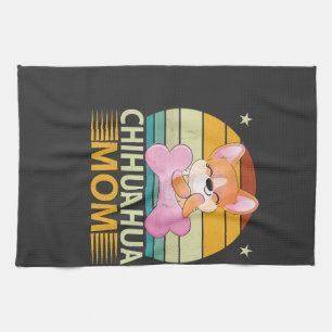 Vintage Chihuahua Mom Dog Lovers Mother's Day Kitchen Towel