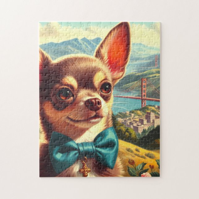 Vintage Chihuahua Painting Jigsaw Puzzle (Vertical)