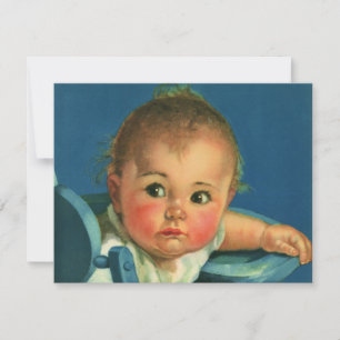 Vintage Child Baby Boy or Girl Birthday Party Invitation