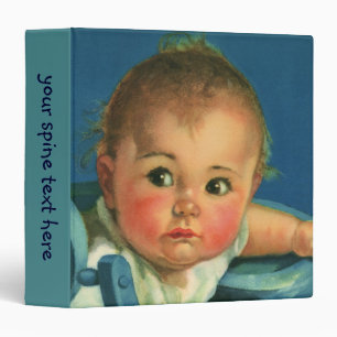 Vintage Child, Cute Baby Boy or Girl in Highchair Binder