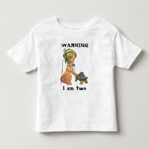 Vintage Child Cute Blonde Girl Talking on Toy Phon Toddler T-shirt