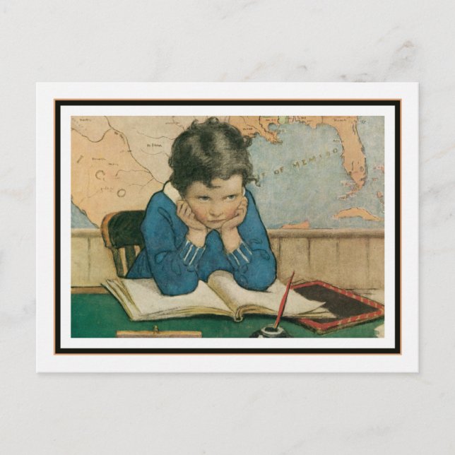 Vintage Child in Class by Jessie Willcox Smith Postcard (Front)