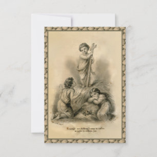 Vintage Child Jesus Cross Prayer Holy Card