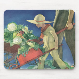 Vintage Child, Organic Gardening; Victory Garden Mouse Pad