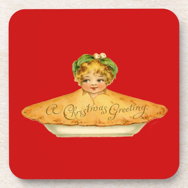 Vintage Child & Pie Coaster (Front)